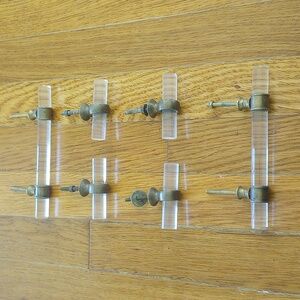 6 Lucite Cabinet Handles/Drawer Pulls - Bronze